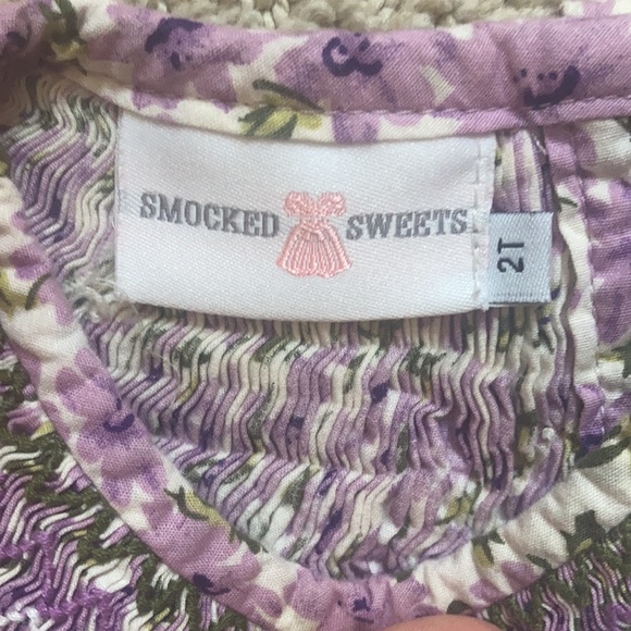 Smocked Sweets Bubble 2t Purple Floral - Picture 3 of 3